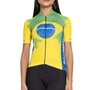 Camisa de Ciclismo Marcio May Bandeira Brasil Feminina