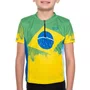 Camisa de Ciclismo Marcio May Bandeira Brasil Infantil Camisa de Ciclismo Marcio May Bandeira Brasil Infantil