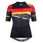 Camisa de Ciclismo SportXtreme Alemanha Slim Feminina Preto e Vermelha
