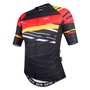 Camisa de Ciclismo SportXtreme Alemanha Slim Feminina Preto e Vermelha