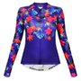 Camisa de Ciclismo SportXtreme Califórnia Slim Manga Longa Feminina Roxo e Laranja