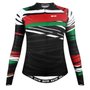 Camisa de Ciclismo SportXtreme Itália Slim Manga Longa Feminina Preta e Vermelha