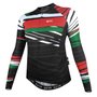 Camisa de Ciclismo SportXtreme Itália Slim Manga Longa Feminina Preta e Vermelha