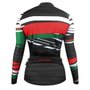 Camisa de Ciclismo SportXtreme Itália Slim Manga Longa Feminina Preta e Vermelha