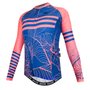 Camisa de Ciclismo SportXtreme Serena Slim Manga Longa Feminina Rosa e Azul