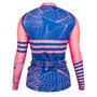 Camisa de Ciclismo SportXtreme Serena Slim Manga Longa Feminina Rosa e Azul