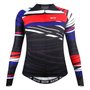 Camisa de Ciclismo SportXtreme USA Slim Manga Longa Feminina Preta e Vermelha