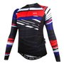 Camisa de Ciclismo SportXtreme USA Slim Manga Longa Feminina Preta e Vermelha