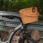 Cesta de Bicicleta Mitsu Vime Retrô com Suporte de Guidão e Tampa