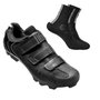 Kit de Ciclismo FLR Sapatilha F-55  MTB + Meia Elite 5.5 Preta