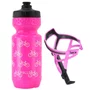 Kit Garrafa de Ciclismo Hupi Pullo Bike 600ml + Suporte Tacx Deva Carbon Rosa