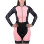 Macaquinho de Ciclismo Akta Manga Longa Leopardo Rosa