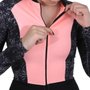 Macaquinho de Ciclismo Akta Manga Longa Leopardo Rosa