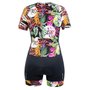 Macaquinho de Ciclismo Marcio May Funny Moonlight Flowers Preto