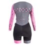 Macaquinho de Ciclismo SportXtreme Adventure Los Angeles Manga Longa Feminino Preto e Cinza