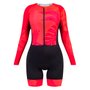 Macaquinho de Ciclismo SportXtreme Adventure Miami Manga Longa Feminino Preto e Vermelho