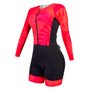 Macaquinho de Ciclismo SportXtreme Adventure Miami Manga Longa Feminino Preto e Vermelho