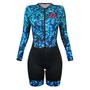 Macaquinho de Ciclismo SportXtreme Comfort Holambra Manga Longa Feminino Preto e Azul