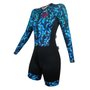 Macaquinho de Ciclismo SportXtreme Comfort Holambra Manga Longa Feminino Preto e Azul