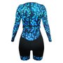 Macaquinho de Ciclismo SportXtreme Comfort Holambra Manga Longa Feminino Preto e Azul