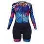 Macaquinho de Ciclismo SportXtreme Comfort Manga Longa Magnólia Feminino Preto e Roxo