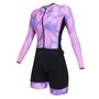 Macaquinho de Ciclismo SportXtreme Comfort Paris Manga Longa Feminino Preto e Rosa