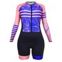 Macaquinho de Ciclismo SportXtreme Comfort Serena Manga Longa Feminino Preto e Azul Macaquinho de Ciclismo SportXtreme Comfort Serena Manga Longa Feminino Preto e Azul