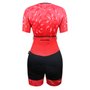 Macaquinho de Ciclismo SportXtreme Comfort Verano Feminino Preto e Vermelho