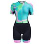 Macaquinho de Ciclismo SportXtreme Comfort Florença Feminino Preto e Azul