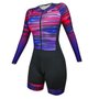 Macaquinho de Ciclismo SportXtreme Comfort Sky Manga Longa Feminino Preto e Roxo