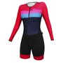 Macaquinho de Ciclismo SportXtreme Expert Manga Longa Livade Feminino Rosa e Azul Macaquinho de Ciclismo SportXtreme Expert Manga Longa Livade Feminino Rosa e Azul