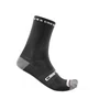 Meia de Ciclismo Castelli Rosso Corsa Pro 15 Preta