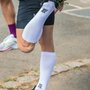 Meia de Ciclismo Hupi Longa Lisa Branca
