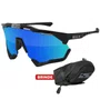 Óculos de Ciclismo Scicon Aeroshade XL Preto Lente Multimirror Azul (2 Lentes)