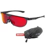 Óculos de Ciclismo Scicon Aerotrail Black Gloss Multimirror Red 2 Lentes