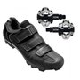 Kit Sapatilha de Ciclismo FLR F-55 MTB + Pedal Dvorak Padrão Shimano M520
